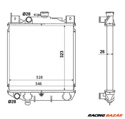 NRF 53881 - Vízhűtő (Hűtőradiátor) SUZUKI 1. kép
