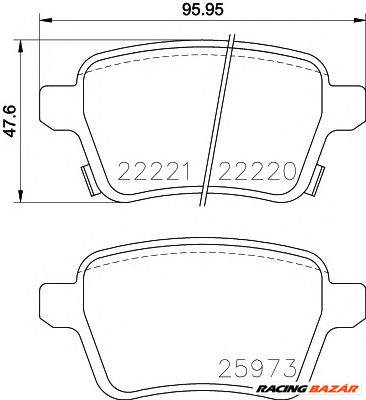 TEXTAR 2222001 - fékbetét OPEL VAUXHALL