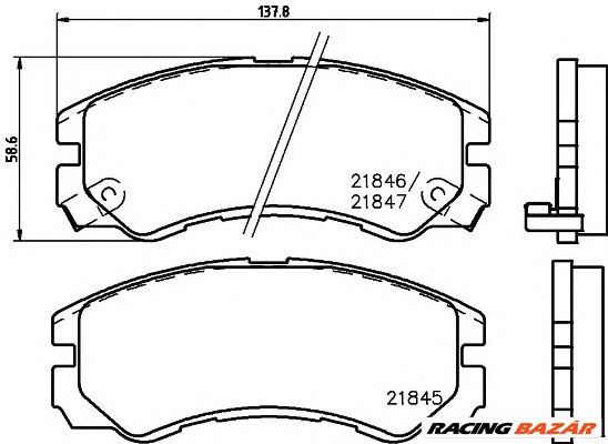 TEXTAR 2184501 - fékbetét ACURA CHEVROLET HOLDEN HONDA ISUZU OPEL VAUXHALL 1. kép