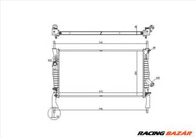 NRF 53742 - Vízhűtő (Hűtőradiátor) FORD