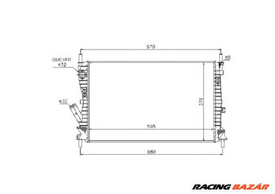 NRF 53743 - Vízhűtő (Hűtőradiátor) FORD 1. kép