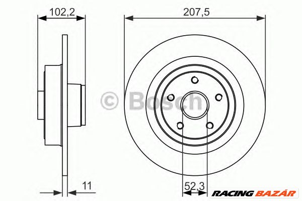 BOSCH 0 986 479 724 - féktárcsa RENAULT 1. kép