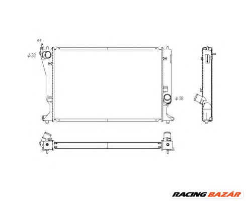 NRF 53768 - Vízhűtő (Hűtőradiátor) TOYOTA 1. kép