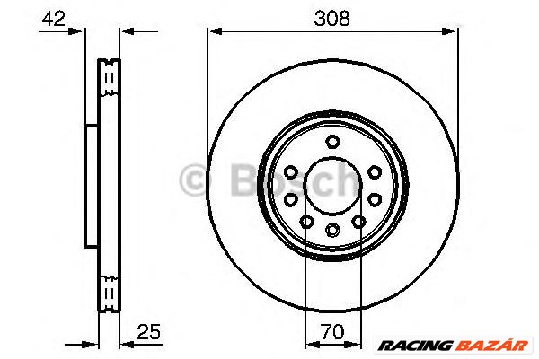 BOSCH 0 986 479 113 - féktárcsa CHEVROLET HOLDEN OPEL SAAB VAUXHALL 1. kép