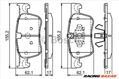 BOSCH 0 986 494 695 - fékbetét CITROËN OPEL PEUGEOT VAUXHALL