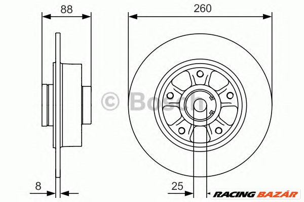 BOSCH 0 986 479 C87 - féktárcsa RENAULT 1. kép