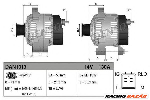 DENSO DAN1013 - generátor LEXUS TOYOTA 1. kép