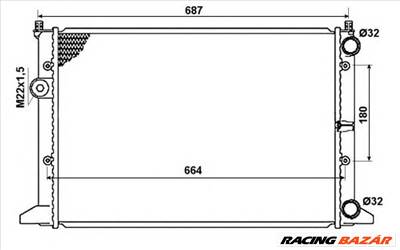 NRF 54657 - Vízhűtő (Hűtőradiátor) VW