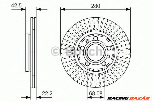 BOSCH 0 986 479 C89 - féktárcsa AUDI VW 1. kép