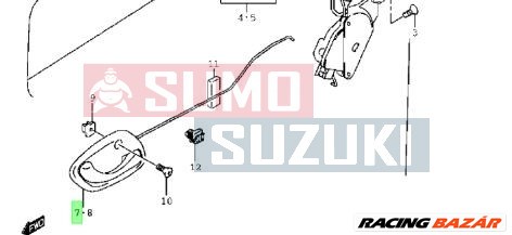  Suzuki Carry GA413 belső jobb kilincs szürke 83101-77A10-P4Z 1. kép