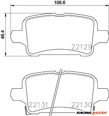 TEXTAR 2212901 - fékbetét BUICK (SGM) CHEVROLET CHEVROLET (SGM) HOLDEN OPEL VAUXHALL 1. kép