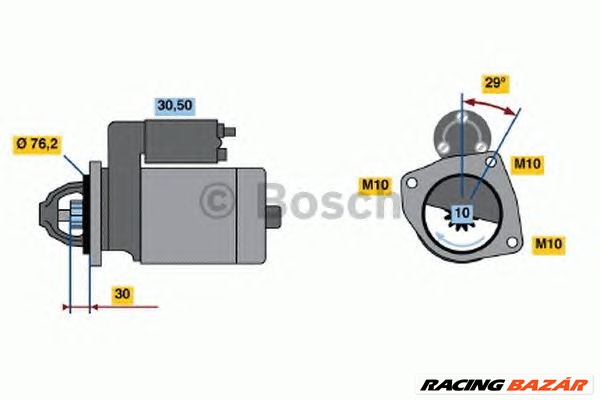 BOSCH 0 986 017 060 - önindító FORD FORD (CHANGAN) FORD AUSTRALIA MAZDA VOLVO 1. kép