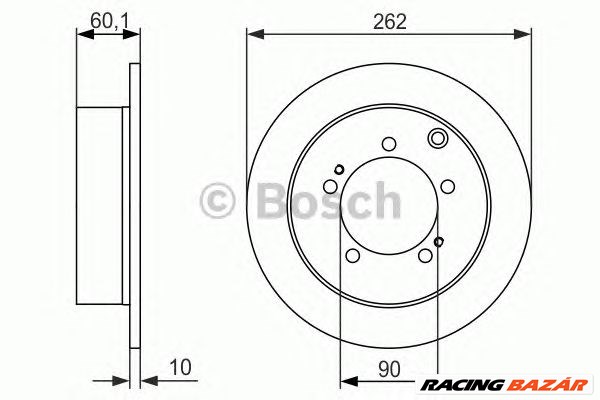 BOSCH 0 986 479 603 - féktárcsa MITSUBISHI 1. kép