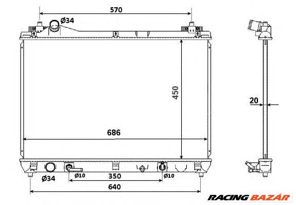 NRF 53702 - Vízhűtő (Hűtőradiátor) SUZUKI 1. kép