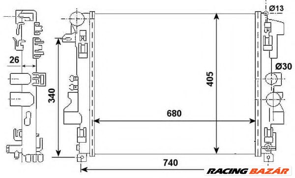 NRF 53801 - Vízhűtő (Hűtőradiátor) MERCEDES-BENZ 1. kép