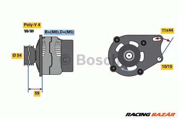 BOSCH 0 986 080 490 - generátor FIAT LANCIA 1. kép