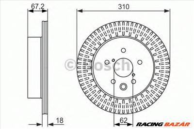 BOSCH 0 986 479 615 - féktárcsa HONGQI LEXUS TOYOTA