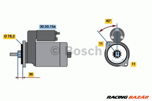 BOSCH 0 986 018 200 - önindító SEAT VW 1. kép