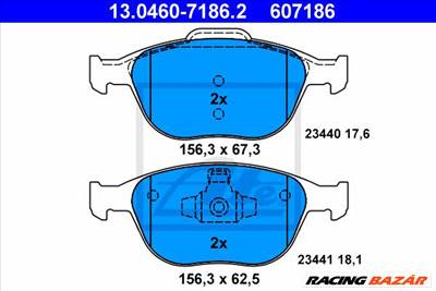 ATE 13.0460-7186.2 - fékbetét FORD