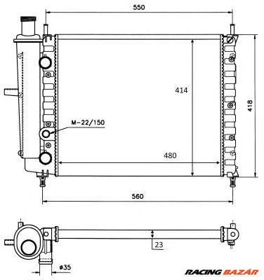 NRF 58016 - Vízhűtő (Hűtőradiátor) FIAT 1. kép