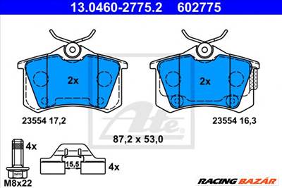 ATE 13.0460-2775.2 - fékbetét CITROËN DS