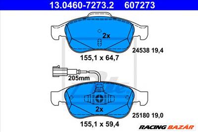 ATE 13.0460-7273.2 - fékbetét ALFA ROMEO
