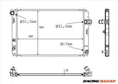 NRF 58382 - Vízhűtő (Hűtőradiátor) TOYOTA