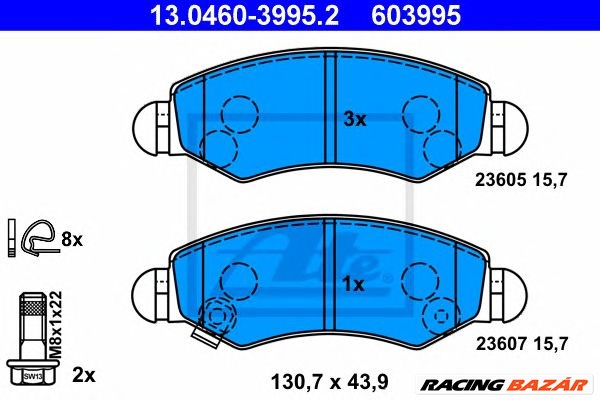 ATE 13.0460-3995.2 - fékbetét OPEL SUBARU SUZUKI VAUXHALL 1. kép