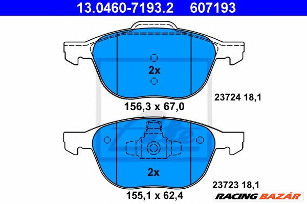 ATE 13.0460-7193.2 - fékbetét FORD MAZDA VOLVO 1. kép