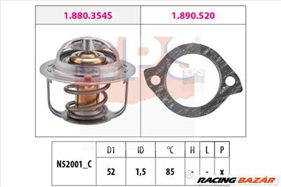 EPS 1.880.354 - termosztát, hűtőfolyadék FORD MAZDA