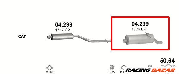 Polmo 04.299 kipufogó hátsó dob 2. kép