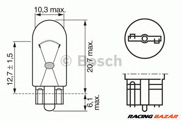 BOSCH 1 987 302 206 - izzó, belső világítás ABARTH ALFA ROMEO ALPINA AUDI AUSTIN AUTOBIANCHI BEDFORD 1. kép