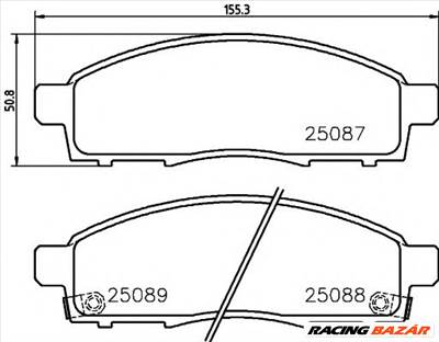 TEXTAR 2508701 - fékbetét MITSUBISHI MITSUBISHI (GAC) NISSAN NISSAN (ZHENGZHOU)