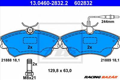 ATE 13.0460-2832.2 - fékbetét RENAULT