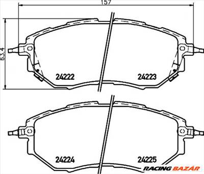 TEXTAR 2422201 - fékbetét SUBARU