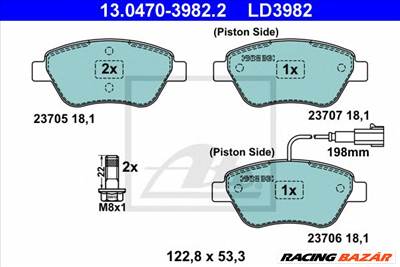 ATE 13.0470-3982.2 - fékbetét FIAT