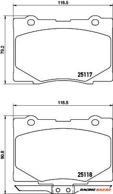 TEXTAR 2511701 - fékbetét ACURA HONDA