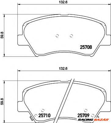 TEXTAR 2570801 - fékbetét HYUNDAI HYUNDAI (BEIJING) INOKOM KIA NAZA