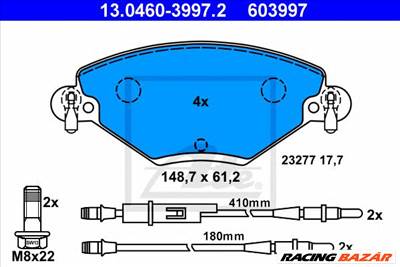 ATE 13.0460-3997.2 - fékbetét CITROËN
