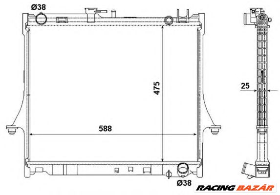 NRF 53055 - Vízhűtő (Hűtőradiátor) ISUZU 1. kép