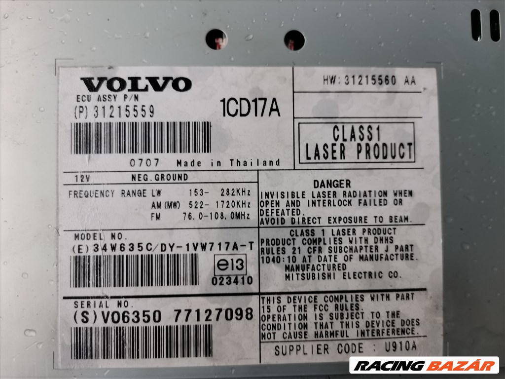 Volvo V50 cd rádió  31215559 2. kép