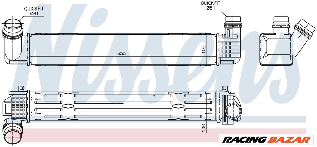 NISSENS 96543 Intercooler 1. kép