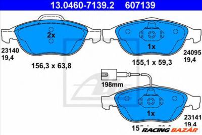 ATE 13.0460-7139.2 - fékbetét ALFA ROMEO LANCIA
