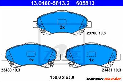 ATE 13.0460-5813.2 - fékbetét TOYOTA