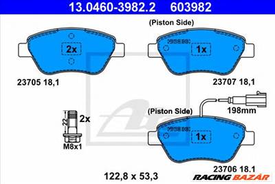 ATE 13.0460-3982.2 - fékbetét FIAT