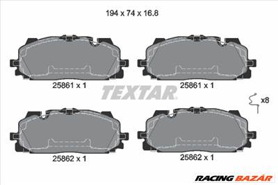 TEXTAR 2586101 - fékbetét AUDI AUDI (FAW) AUDI (SAIC) CUPRA VW