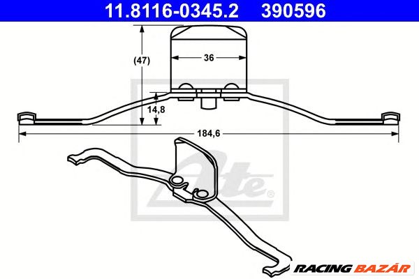 ATE 11.8116-0345.2 - Rugó, féknyereg FORD OPEL SAAB VAUXHALL VOLVO 1. kép