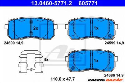 ATE 13.0460-5771.2 - fékbetét KIA