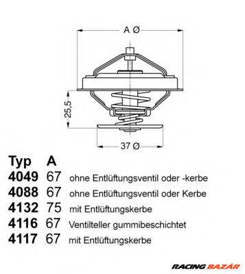 WAHLER 4117.80D - termosztát, hűtőfolyadék MERCEDES-BENZ PUCH