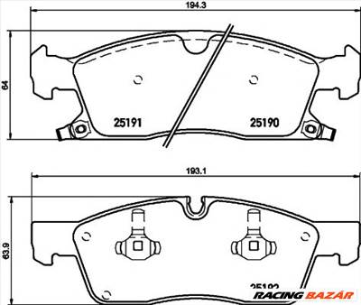 TEXTAR 2519001 - fékbetét JEEP